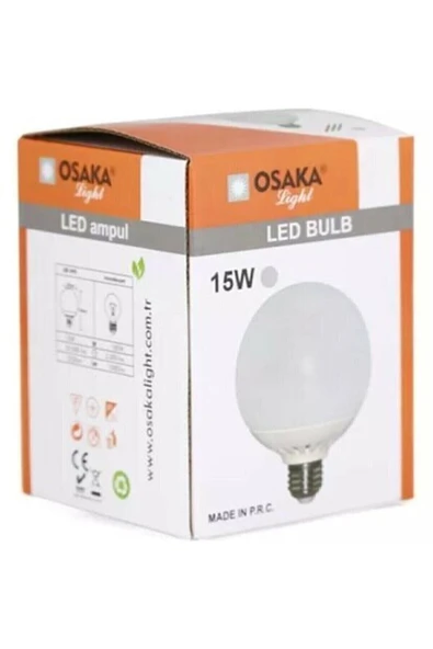 Osaka Light 15w 3000kelvin Gün Işığı (SARI IŞIK) E27 Duylu 1100 Lümena Enerji G95 Led Glop Ampul ürün görseli 1