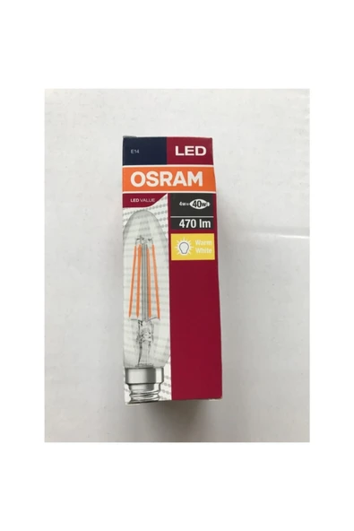 Ledvance Osram Led Value 4w B40 2700k E14 Led Filament Mum Buji ürün görseli 1