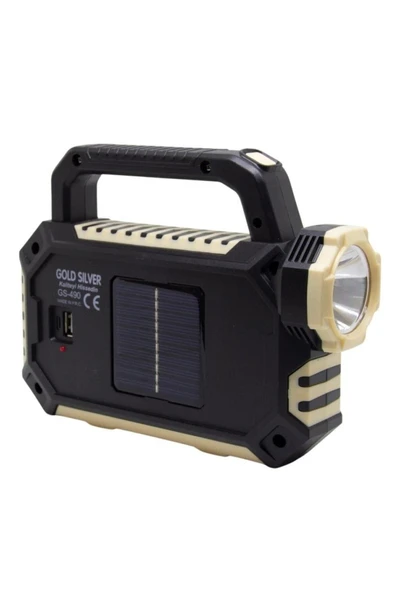 GoldSilver Gold Silver Gs-490 15w Güneş Enerjili Çok Fonksiyonlu Fener ürün görseli 1