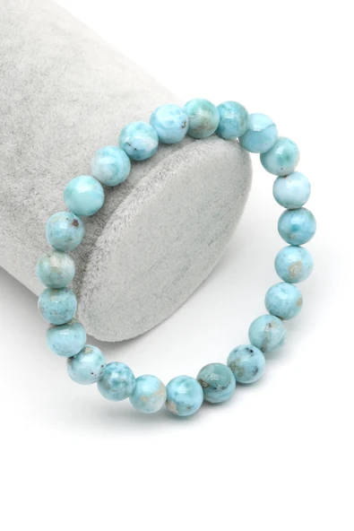 Larimar Doğal Taş Bileklik 8 mm Küre Kesim ürün görseli 1