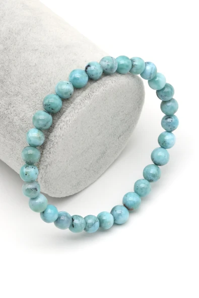 Larimar Doğal Taş Bileklik 7 mm Küre Kesim ürün görseli 1