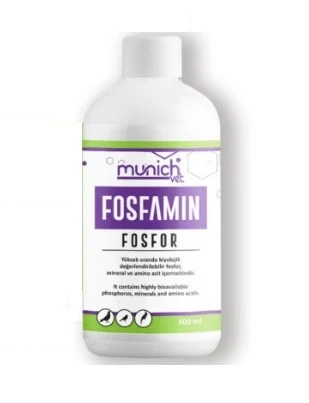 Munich Vet Fosfamin Kuşlar İçin Fosfor Mineral Ve Aminoasit Takviyesi 500 Ml ürün görseli 1