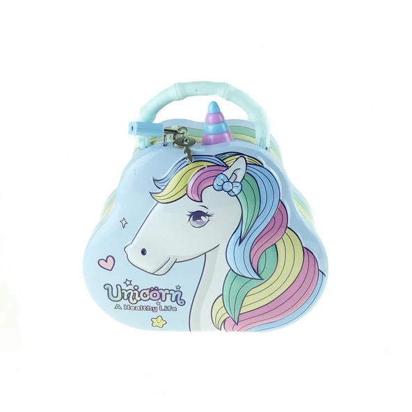Kumbara Metal Unicorn Desenli Kilitli Kumbara ürün görseli 1
