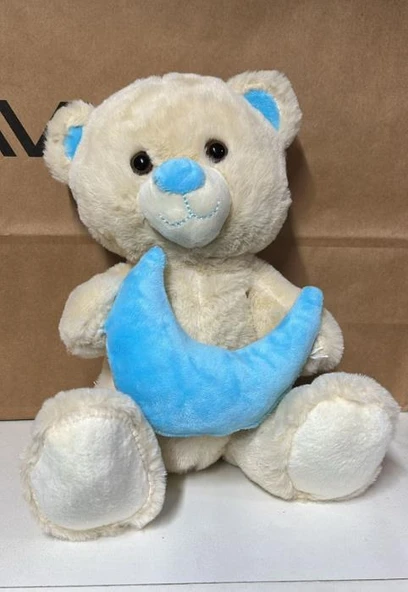 Oyuncak Peluş Sevimli Uyku Arkadaşı Aydedeli Ayıcık 26 cm ürün görseli 1
