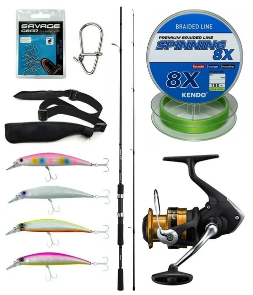 Yek Outdoor Spin Olta Seti Shimano Kamış FX XT Spinning Moderate Fast 2,10m 14-40g 2pc&Shimano Makina FX 4000 FC ürün görseli 1