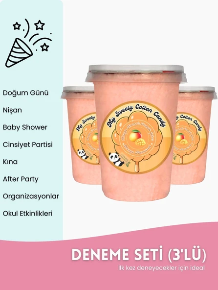 MANGO AROMALI 3'LÜ GURME PAMUK ŞEKERLER ürün görseli 1