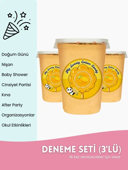 PORTAKAL AROMALI 3'LÜ GURME PAMUK ŞEKERLER ürün görseli 1
