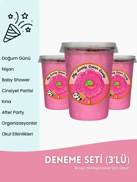 KARPUZ AROMALI 3'LÜ GURME PAMUK ŞEKERLER ürün görseli 1