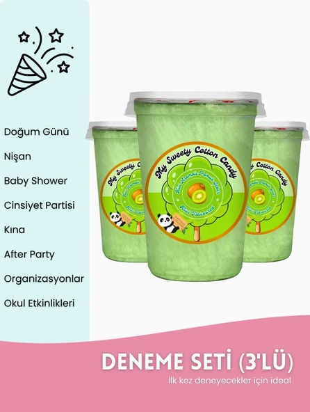 KİVİ AROMALI 3'LÜ GURME PAMUK ŞEKERLER ürün görseli 1