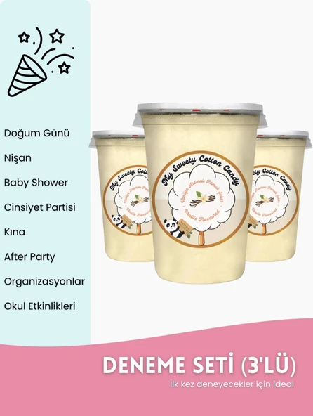 VANİLYA AROMALI 3'LÜ GURME PAMUK ŞEKERLER ürün görseli 1
