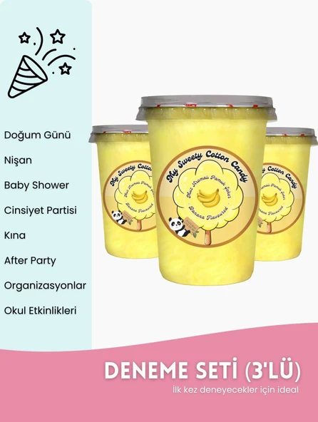 MUZ AROMALI 3'LÜ GURME PAMUK ŞEKERLER ürün görseli 1