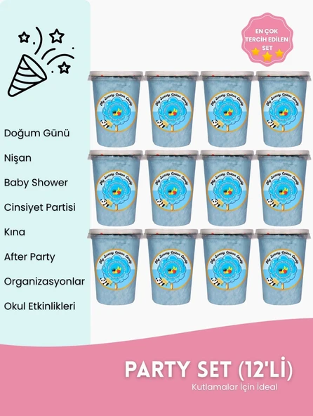 TUTTİ FRUTTİ AROMALI 12'Lİ GURME PAMUK ŞEKERLER ürün görseli 1