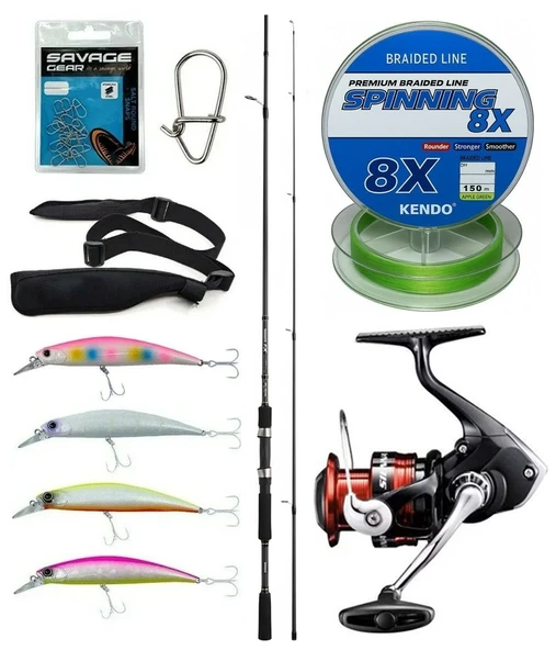 Yek Outdoor Spin Olta Seti Shimano Kamış FX XT Spinning Moderate Fast 2,10m 14-40g 2pc&Shimano Sienna 4000 Fg Spin Makinesi ürün görseli 1