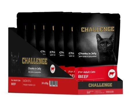 Challenge Sığır Etli Yetişkin Kedi Pouch Mama 85 Gr X 24 Adet ürün görseli 1