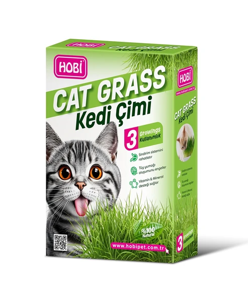 Hobi Kedi Çimi Cat Grass  3 Kullanımlık ürün görseli 1