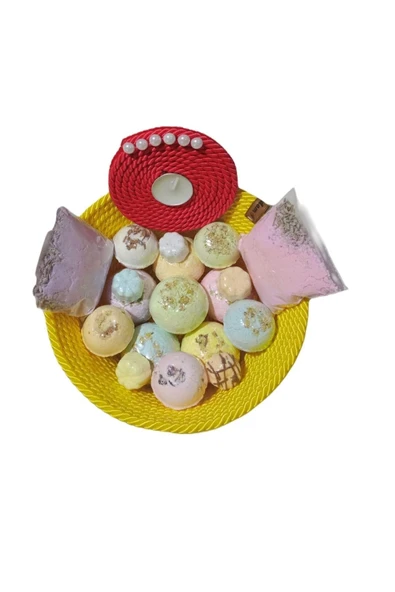 20'li Peeling Doğal El Yapımı Renkli Banyo Topu Tüm Vücut Pedikür Manikür Nem Bombası Sepeti ürün görseli 1