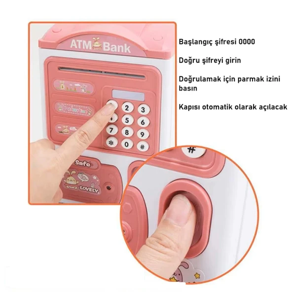 Parmak İzi ve Şifreli Elektronik ATM Kumbara ürün görseli 1