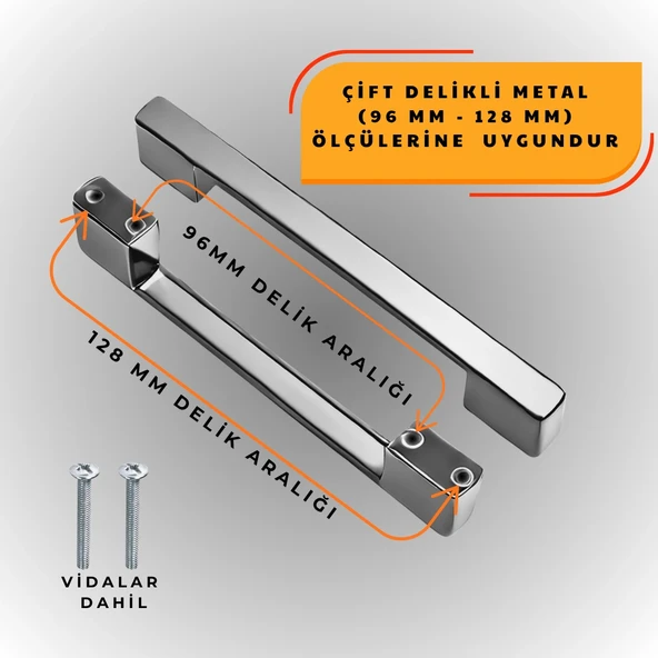 Köprü Kulp Dolap Çekmece Kulbu Metal Kulp 128 MM - Resim 3