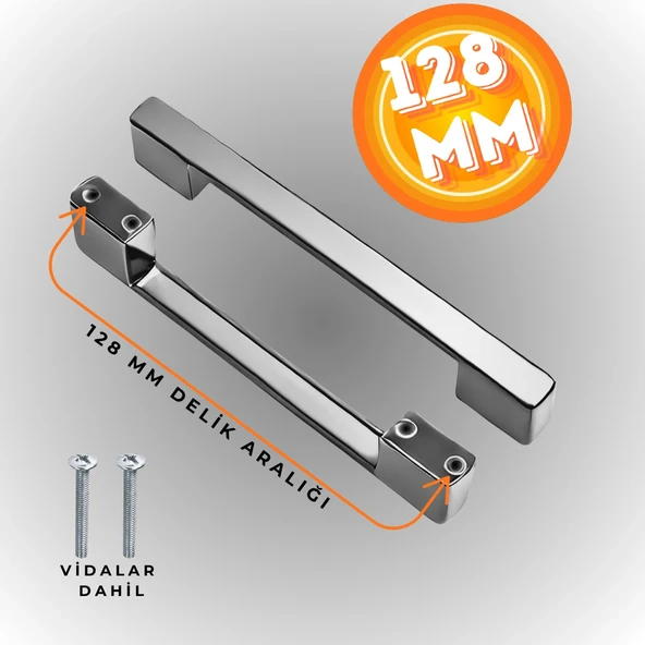 Köprü Kulp Dolap Çekmece Kulbu Metal Kulp 128 MM - Resim 2