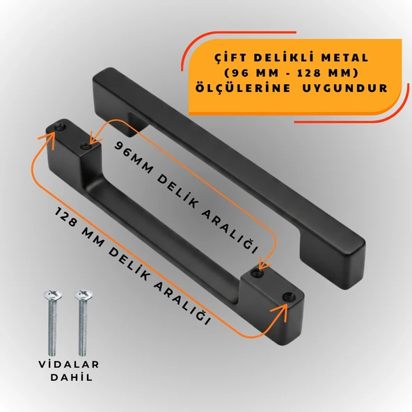 Köprü Kulp Dolap Çekmece Kulbu Metal Kulp 128 MM - Resim 4