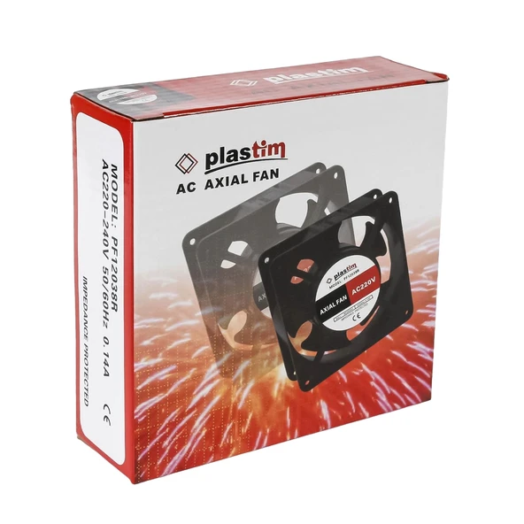 Plastim Bilezikli Aksiyel Fan 120x120x38mm 220V AC - PF12038B ürün görseli 1