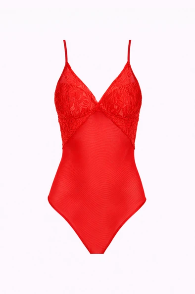 Kırmızı Parma Bodysuıt - Resim 4