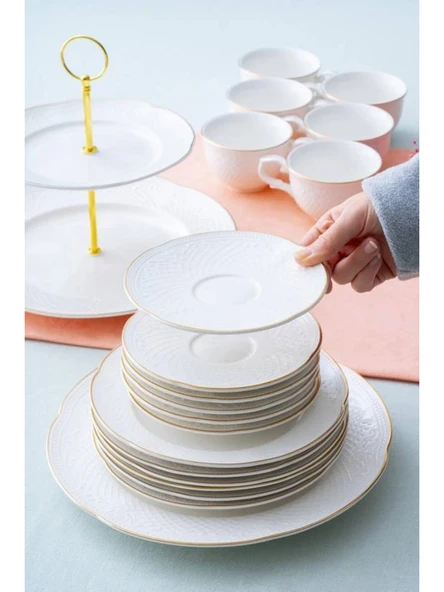 PTTAVM: Acar PORWM6192 Gold Detaylı Beyaz Brunch Set 20 Parça