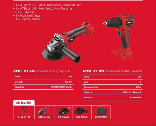 ATTLAS 2 Lİ AKÜLÜ SET ürün görseli 1