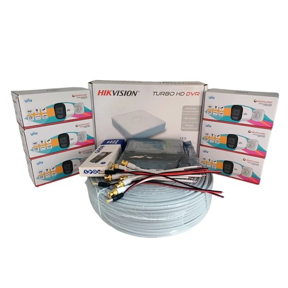 Hikvision 6’lı Full HD Güvenlik Kamerası Seti Renkli Gece Görüşlü, Mikrofonlu, Olay Anında Bildirim ürün görseli 1