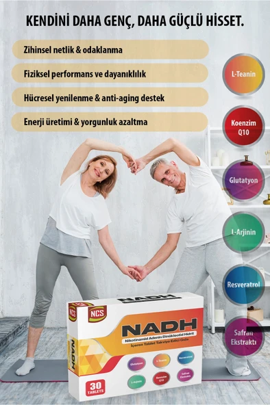 Ncs Nadh Safran Koenzim Q10 Glutatyon Teanin L-Arjinin Resveratrol 30 Tablet L-Sitrulin D-Riboz ürün görseli 1
