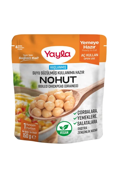 Yayla Haşlanmış Suyu Süzülmüş Nohut 150 gr ürün görseli 1