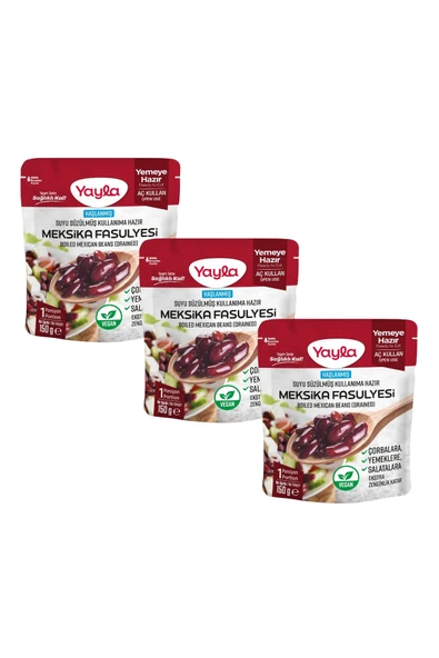 Yayla Haşlanmış Suyu Süzülmüş Meksika Fasulyesi 150 gr X3 ürün görseli 1
