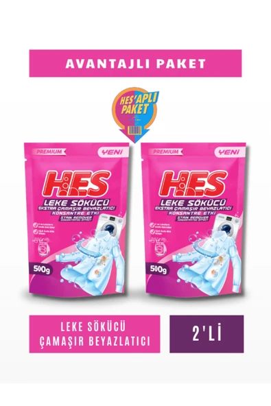 Hes Leke Sökücü ve Çamaşır Beyazlatıcı 500 Gr*2 ürün görseli 1