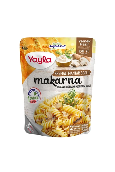 Yayla Yemek Hazır Kremalı Mantar Soslu Makarna 250 Gr ürün görseli 1