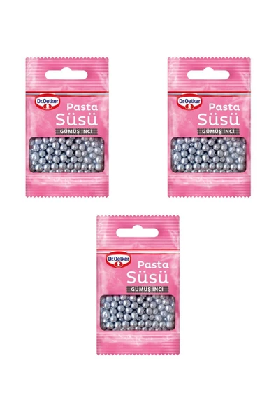 Dr. Oetker Pasta Süsü Gümüş Inci 3'lü Set ürün görseli 1