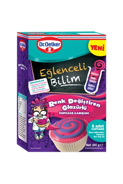 Dr. Oetker Yeni Eğlenceli Bilim Serisi Renk Değiştiren Glazürlü Cupcake Karışımı 241 gr ürün görseli 1