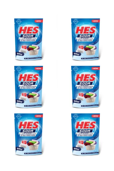 Hes Soda-El Ve Matik Çamaşır Sodası(Optik Etkili) 500GrX6 Adet ürün görseli 1