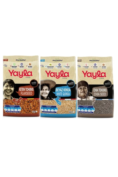 Yayla Gurme Chia/Keten/Beyaz Kinoa 500 Gr 3 Lü Avantaj Paket ürün görseli 1