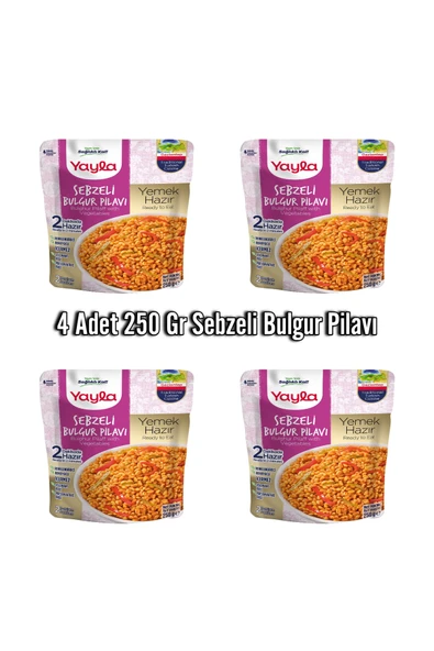 Yayla 4 Adet 250 Gr Sebzeli Bulgur Pilavı Aç Isıt Ye Hazır Yemek ürün görseli 1