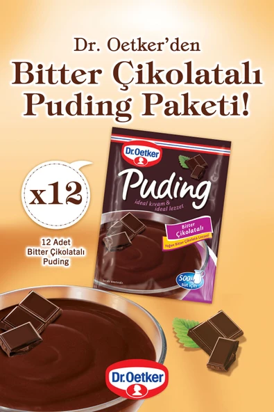Dr. Oetker Puding Bitter Çikolatalı 12'li ürün görseli 1