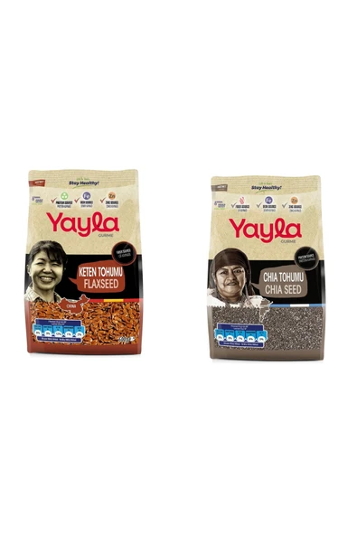 Yayla 2’Li Set Gurme Chia Tohumu 500 Gr+Keten Tohumu 500 Gr ürün görseli 1