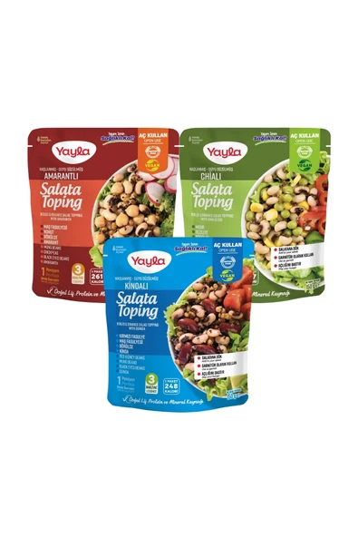 Yayla Haşlanmış Suyu Süzülmüş 3'lü Karma Salata Toping 150 gr ürün görseli 1