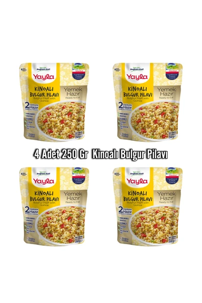 Yayla 4 Adet 250 Gr Kinoalı Bulgur Pilavı Aç Isıt Ye Hazır Yemek ürün görseli 1