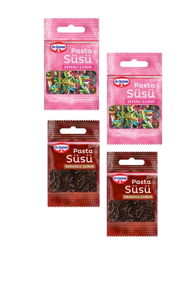 Dr. Oetker Dr Oetker Dekor Serisi Pasta Süsü - 10 g. x 4 ( 2 Kakaolu Çubuk + 2 Şekerli Çubuk ) ürün görseli 1