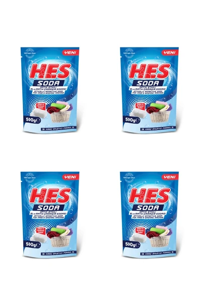 Hes Soda-El Ve Matik Çamaşır Sodası(Optik Etkili) 500GrX4 Adet ürün görseli 1