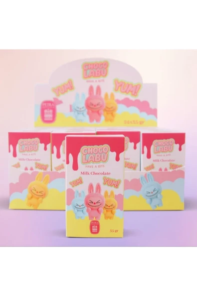 CHOCOLABU Labubu %100 Belçika Çikolatası 3x35Gr-Dubai Cream/Bueno/Lotus Biscoff ürün görseli 1