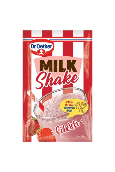 Dr. Oetker Milkshake toz karışımı çilekli 22 gr ürün görseli 1