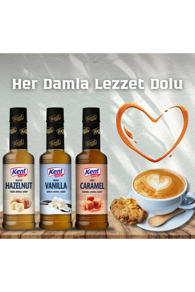 Kentcafe Boringer Kahve Şurubu Vanilya/Fındıklı/Karamel 3x355 Ml ürün görseli 1