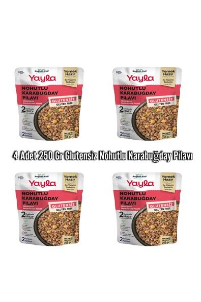 Yayla 4 Adet 250 Gr Glutensiz Nohutlu Karabuğday Pilavı Aç Isıt Ye Hazır Yemek ürün görseli 1