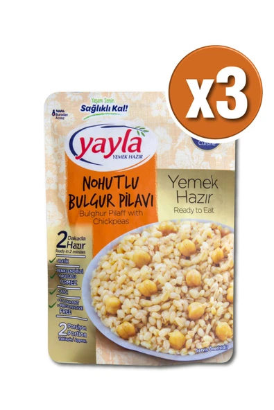 Yayla Yemek Hazır Nohutlu Bulgur Pilavı 250 Gram X 3 Adet ürün görseli 1